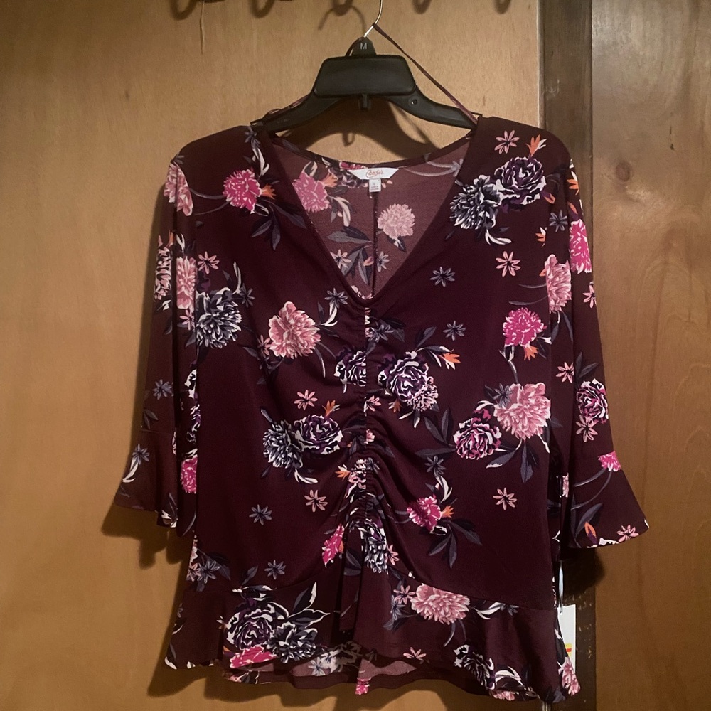 Floral Burgundy Women's Top